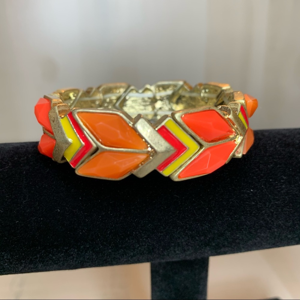 MIA Chevron Enamel Stretchy Bangle Colorful